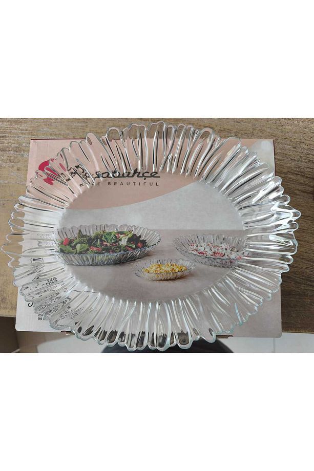 AURORA SERVİS TABAĞI VE KAHVALTILIK MEZE TABAĞI SETİ 5 PARÇA - 6