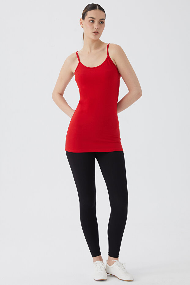 Cotton Lycra Long Women's Undershirt with Rope Straps 2025 - Length That Covers the Hips