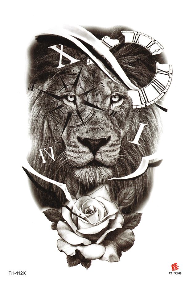 Pusula ve Aslan Geçici Tattoo Dövme - 2
