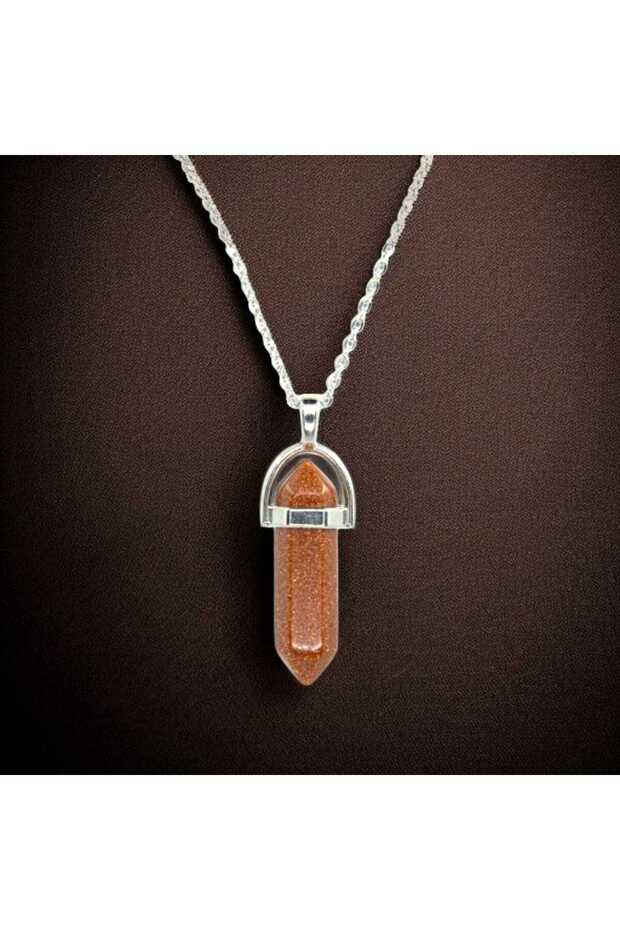 Natural Stone Brown Star Stone Nail Necklace