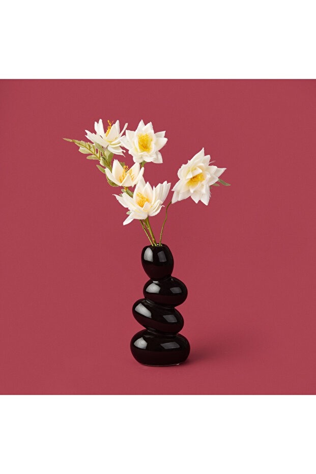 Deco Elegant Curves Vazo - Siyah - 24 cm - 2