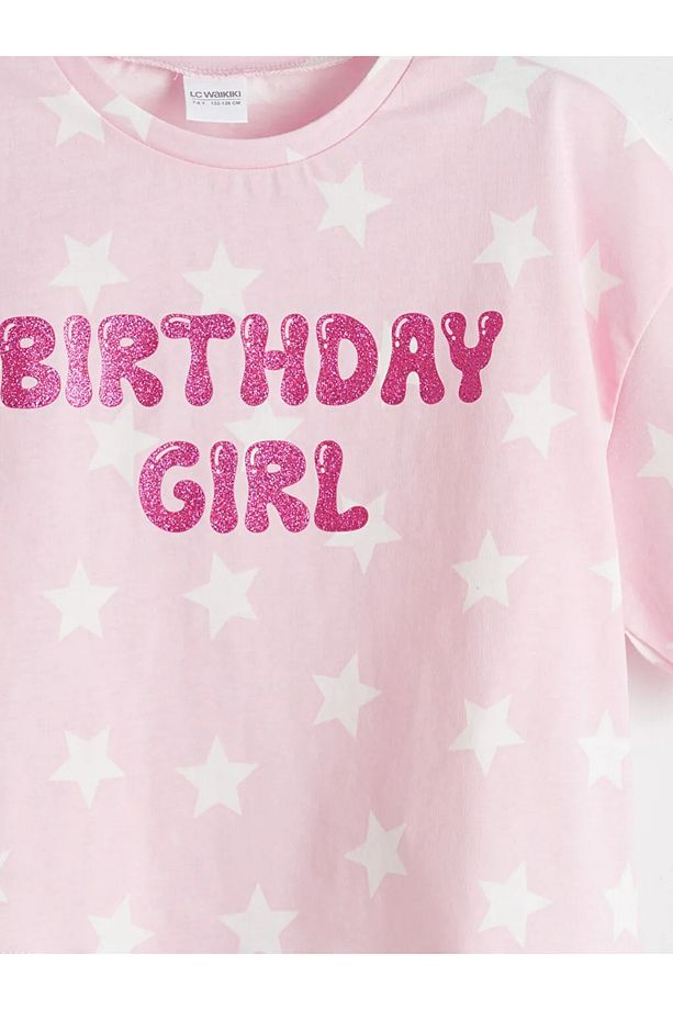 Pembe Bisiklet Yaka Kız Çocuk Şortlu Pijama Takımı - 6
