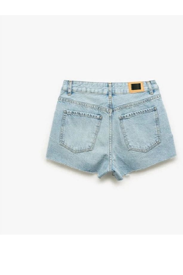 KOPYA - baggy denim yazlık şort sönnet patch pocket jasns shorts in light indigo kot - 3