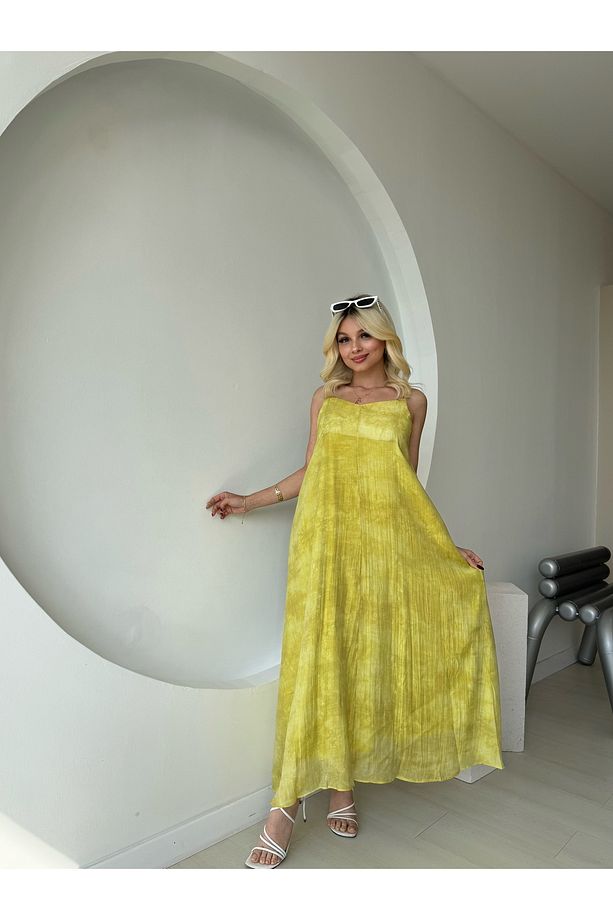 İp Askılı Astarlı Elbise - 5
