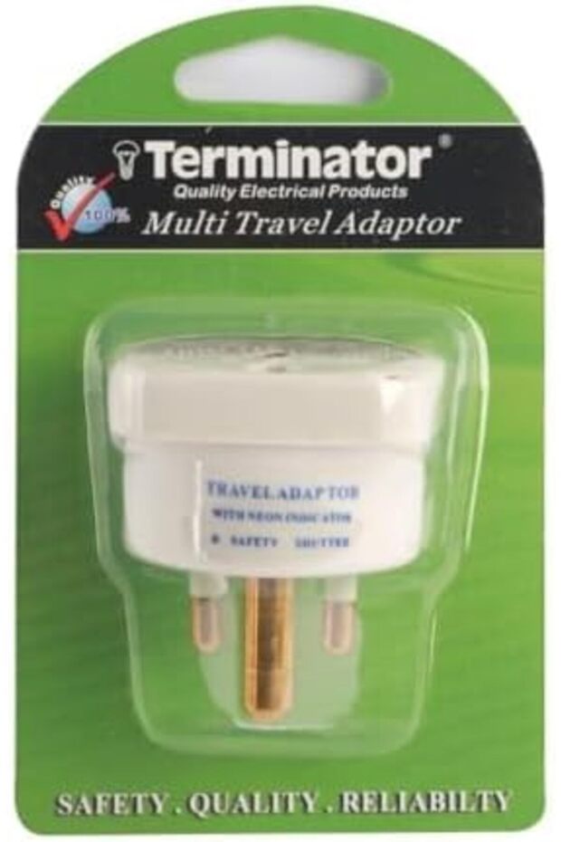 Terminator Multi Travel Adapter 110-250V 5A Power Plug with Safety Shutter and LED Indicator - 3