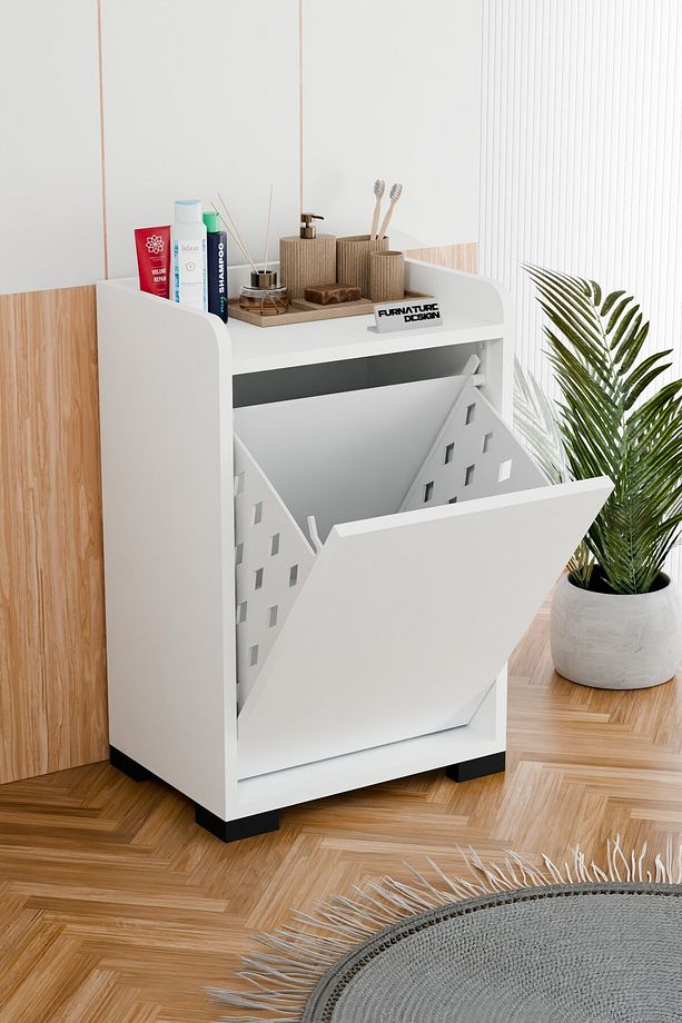 Solena Dekoratif Çamaşır Dolabı Düşer Kapak Çamaşırlık - 1