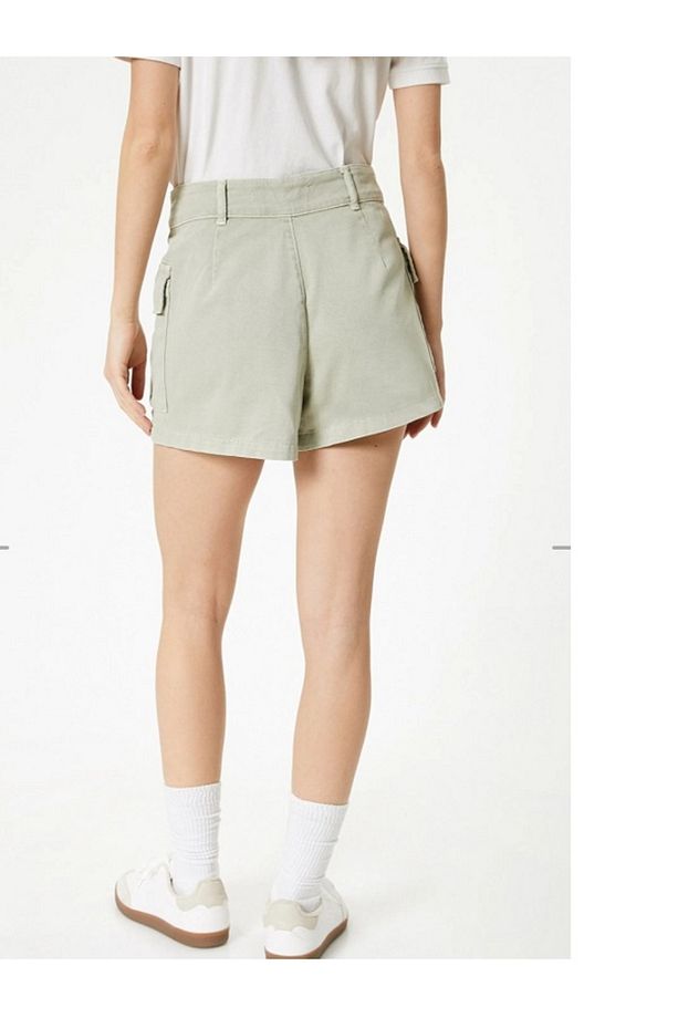 Kopya - Baggy Denim Yazlık Şort Etek Patch Pocket Jasns Shorts In Light Indigo Kot - 2