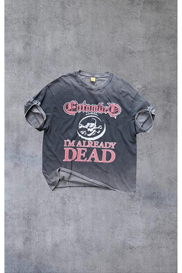 Entombed Already Dead Stone Washed Oversize Unisex Tshirt