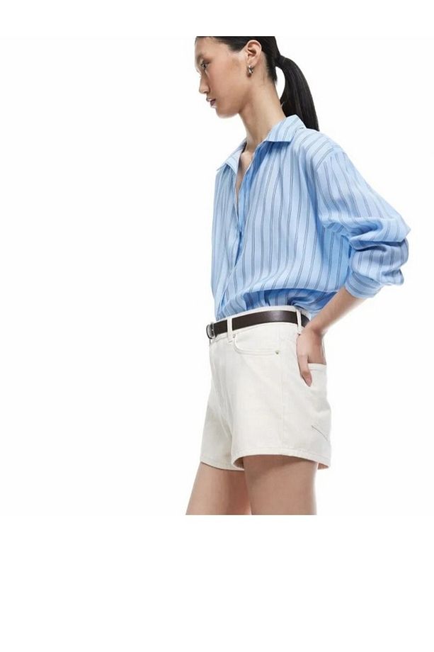 KOPYA - baggy denim yazlık şort sönnet patch pocket jasns shorts in light indigo kot - 1