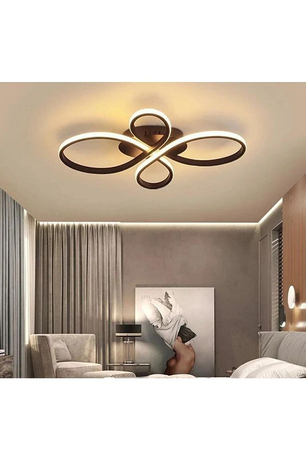 Nehir Siyah Plafonyer Modern Günışığı Ledli Avize - 1