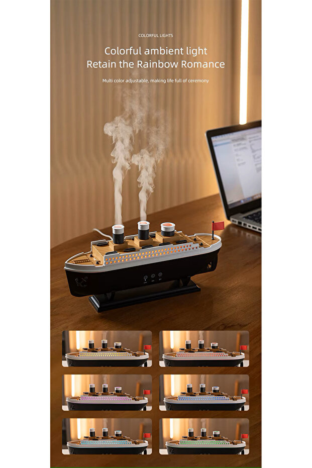 Titanic Aromatherapy Air Humidifier Efficient Ship Designed Diffuser for Preventing Dryness - 3