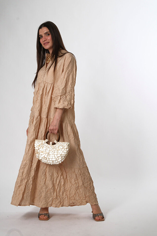 Kadın Kırışık Katleya Model Elbise - 5