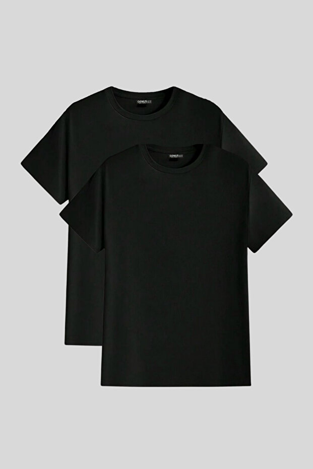 Tricou pentru bărbați Standard Fit Basic Crew Deck Tricou BASIC-MANLESS2 - 1