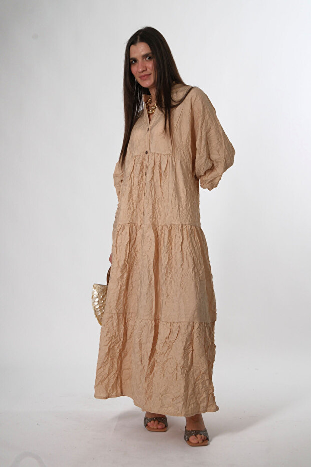 Kadın Kırışık Katleya Model Elbise - 7