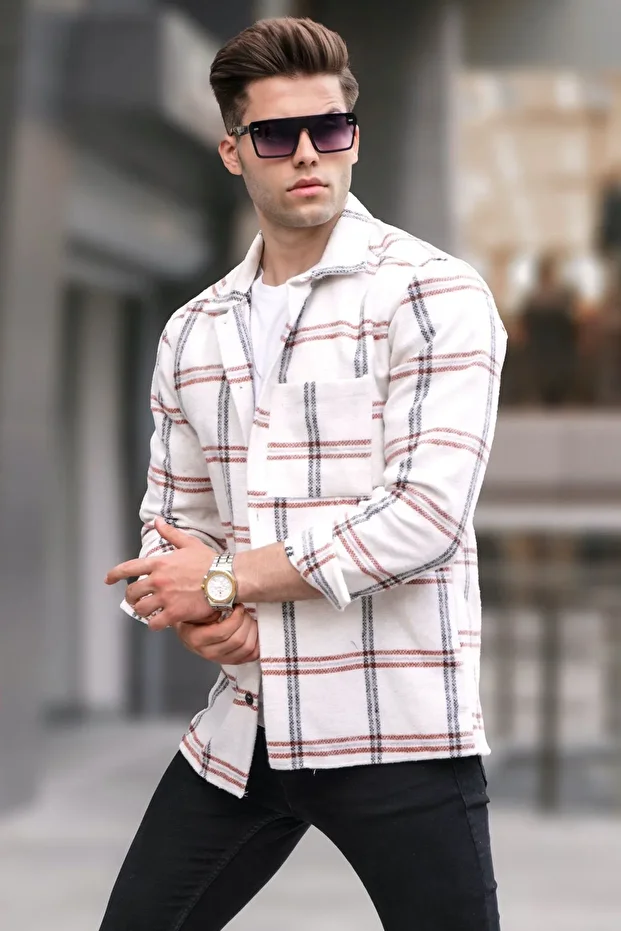 Ekru Regular Fit Oduncu Gömlek 5556 - 1