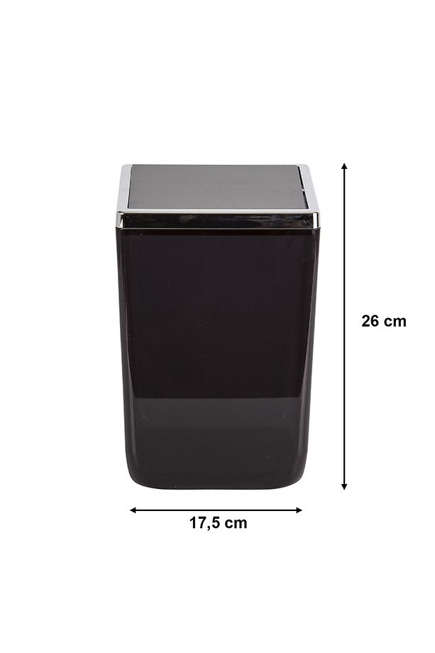 Toskana Çöp Kovası 6 Lt Şeffaf Siyah - 2