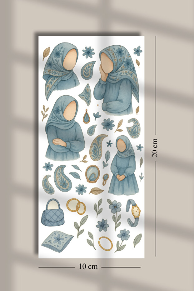 Hume Craft Blue Hijab Sticker Seti Bullet Journal Ajanda Için Uygun Set ...