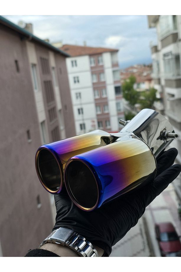 Yanık Egzoz Ucu Krom Çift Çıkış - 1