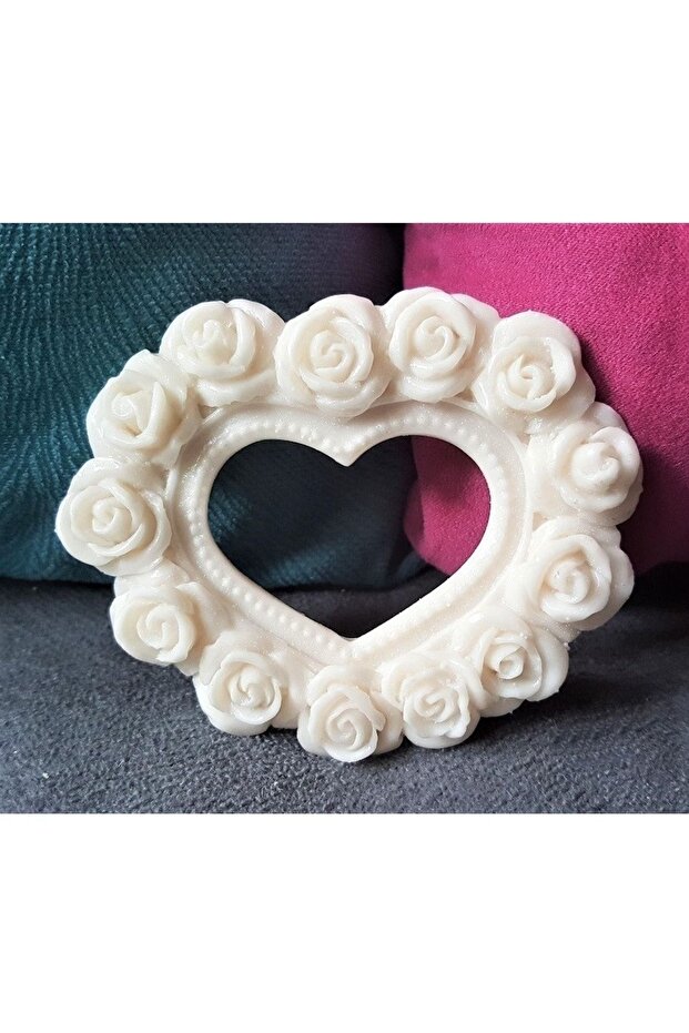 Rose Flower Embossed Mini Frame Open Center Silicone Mold K-189, Scented Stone Soap Gypsum Candle Mold