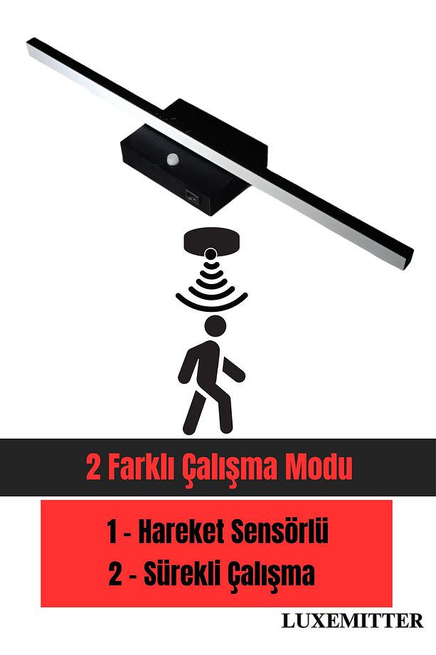 Kendinden Yapışkanlı Led Işıklı Hareket Sensörlü Pilli Duvar Aplik Lamba Modern Aydınlatma Dekoru - 8