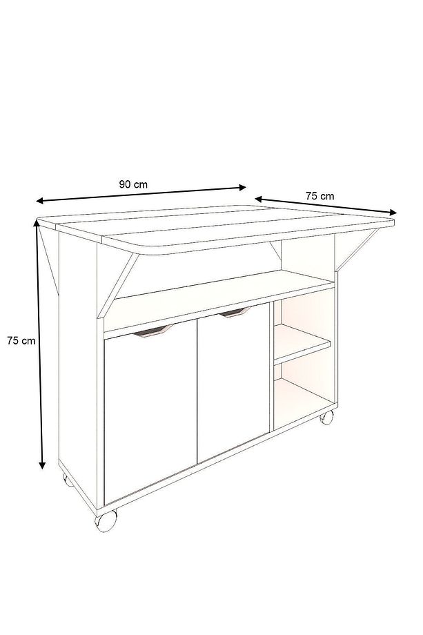 Katlanabilir Yemek Ve Mutfak Masası Tekerlekli Oval Flexi - 5