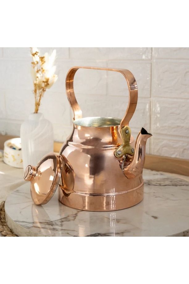 Bakır Çaydanlık, Bitki Çayı Demliği 1300ml - 6