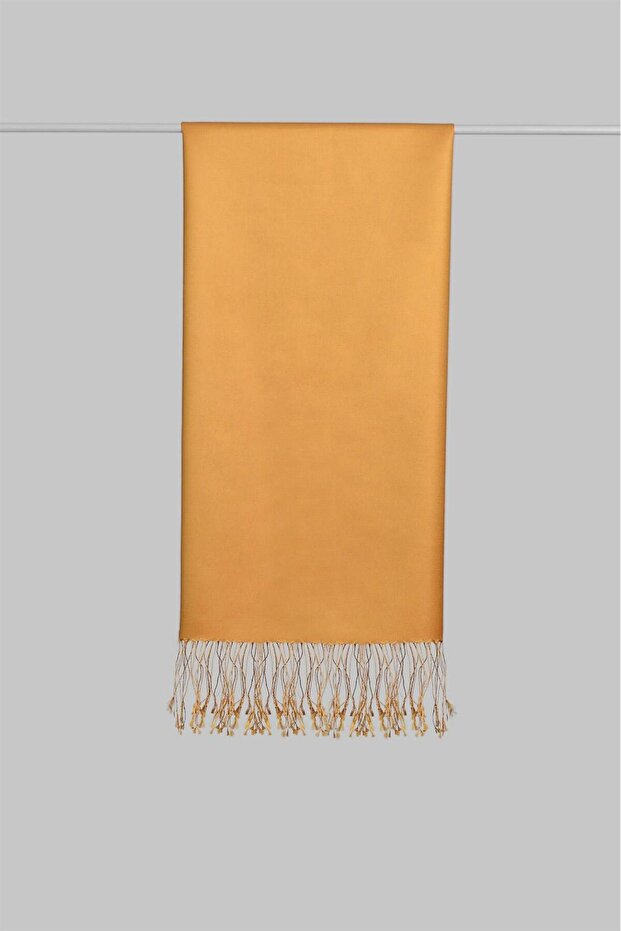 شال حرير بلون واحد على الوجهين 3011-مانجو - 2