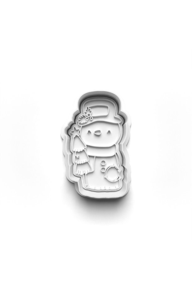 Snowman Theme Christmas Cookie Cutter and Stamper 3D-0016_2