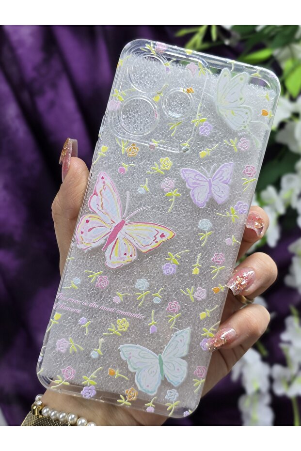 Redmi 12 Compatible Butterflies Pattern Transparent Phone Case - 2