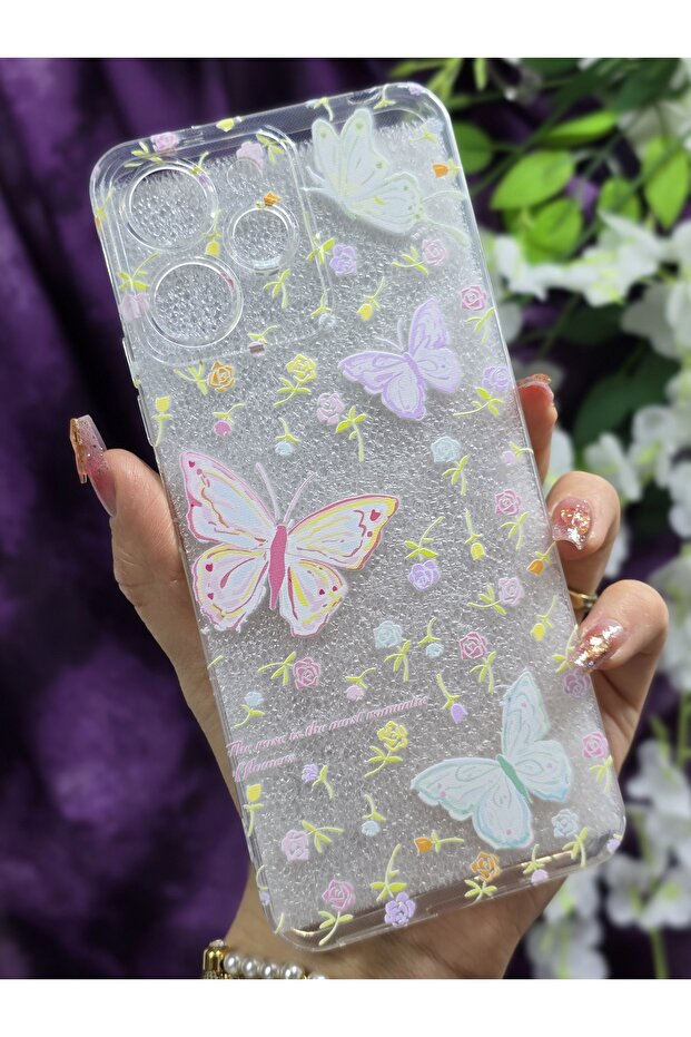 Redmi 12 Compatible Butterflies Pattern Transparent Phone Case - 4
