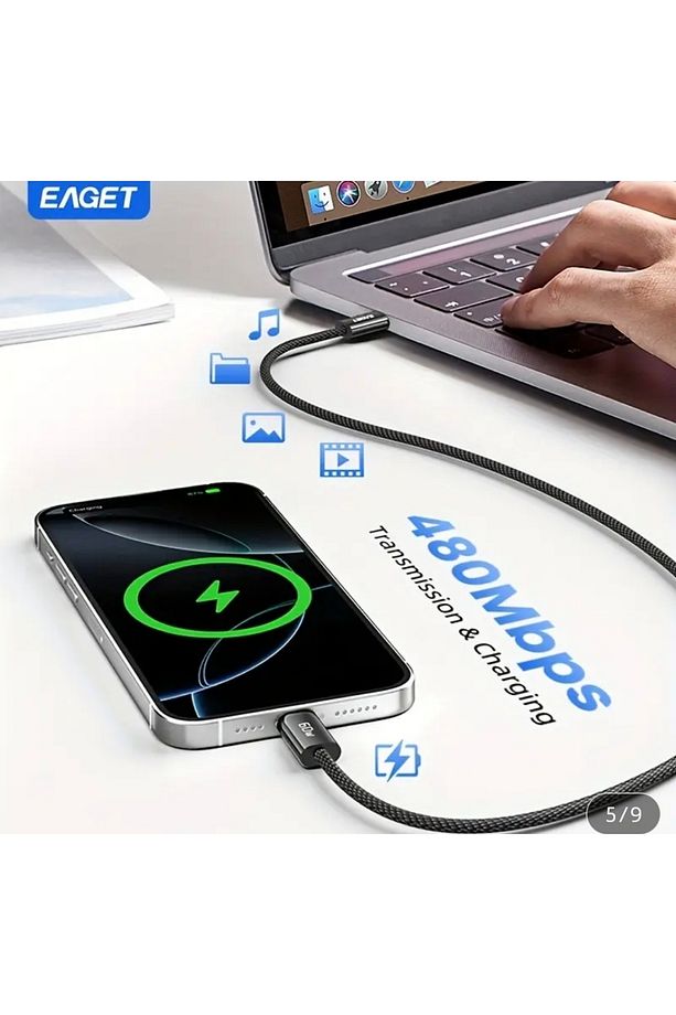 60W 2-Metre CE/FC/ROHS Lisanslı Type-C To Type-C Type-C Girişli Tüm Telefonlara İphone 15/16 Samsung - 4