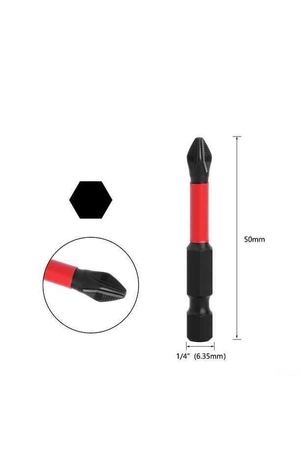 Bits Uç Matkap Ucu Tornavida Ucu Vidalama Ucu Pz2-50mm Shockwave - 1