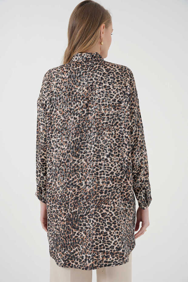 Gabria Leopard Patterned Glitter Tunic - 5