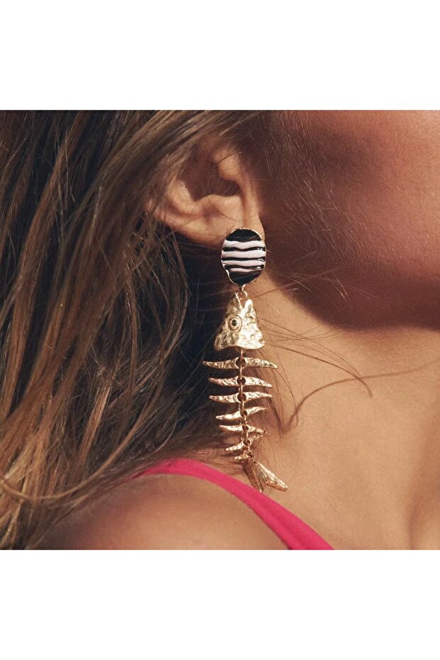 العلامة التجارية هيكل السمكة استرخى القرط - 1