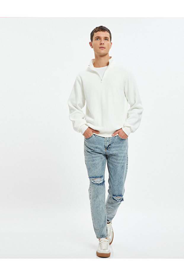 Tapered Fit Jean Trousers with Pockets - Joe Jean