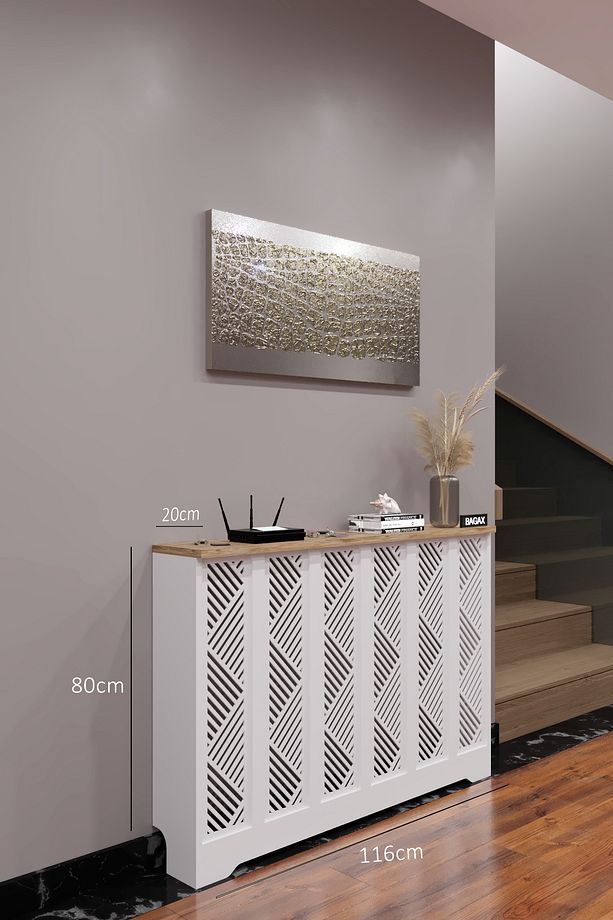 Gordion Model, Beyaz Üstü Çam Renk,iç Ölçü 116 Cm Dış Ölçü 120 Cm Petek Kaplama, Dresuar - 1