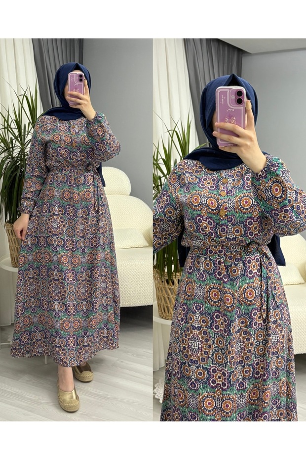 MODEST VISCOSE FULL-LENGTH DRESS