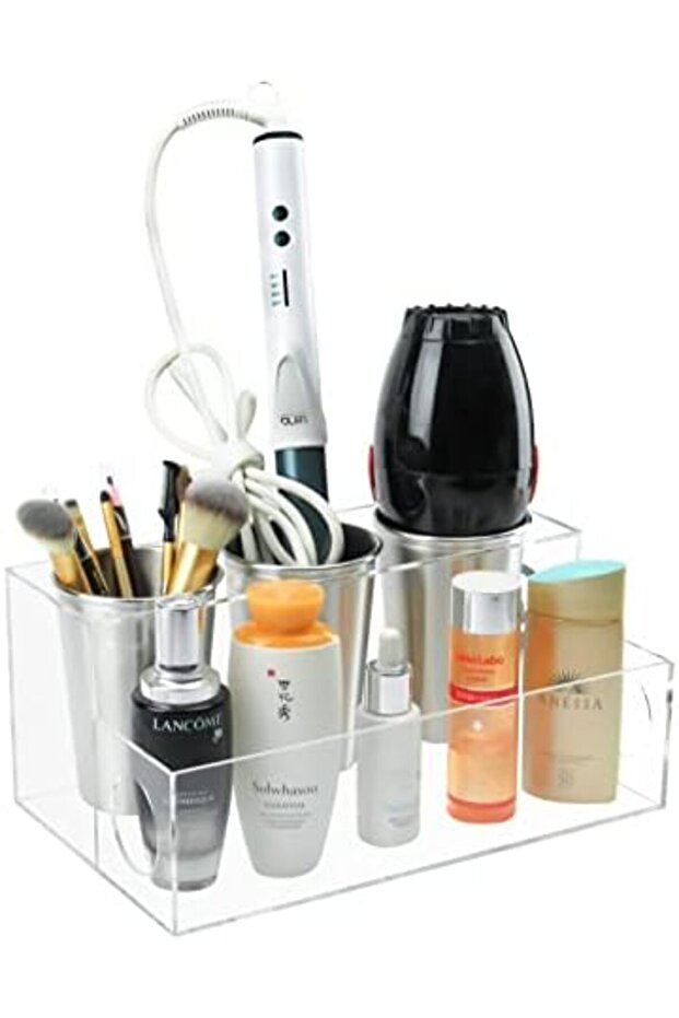 Acrylic Hair Tool Organizer, Clear Hair Dryer & Styling Products Storage