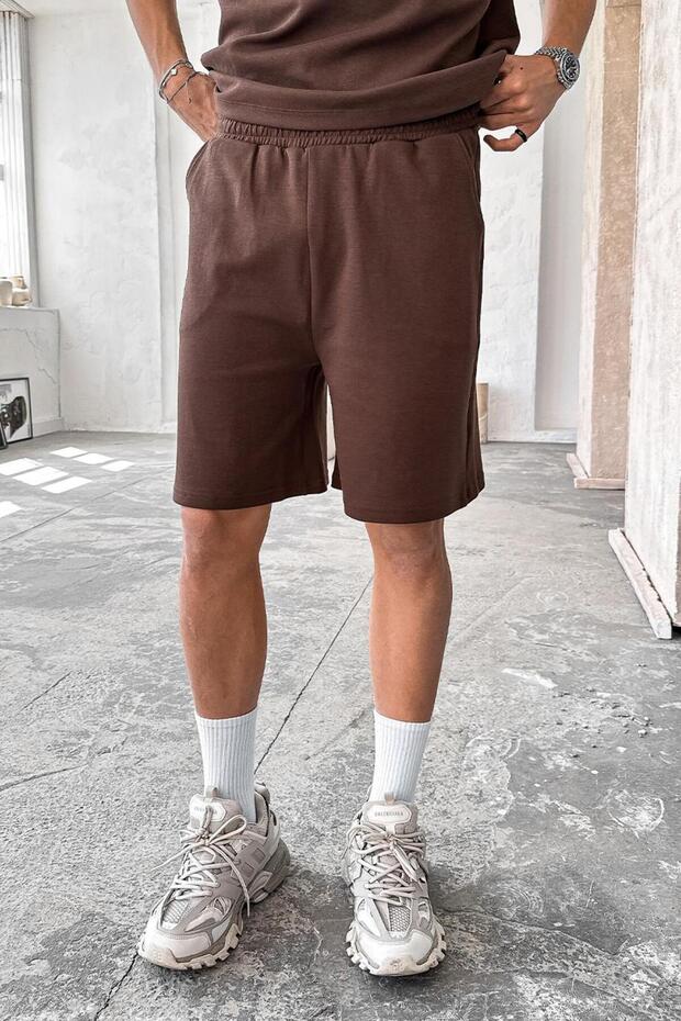 Kahverengi Cozy Premium Basic Şort - 1