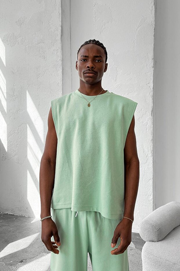 Mint Yeşili Cozy Premium Basic Atlet - 1