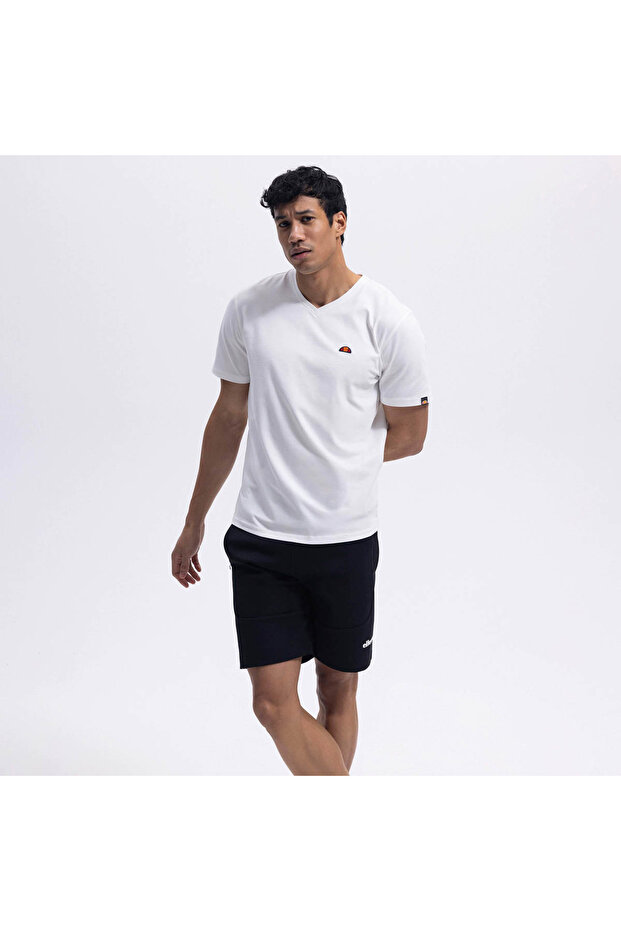 V-Neck White Men's T-Shirt Em186-1