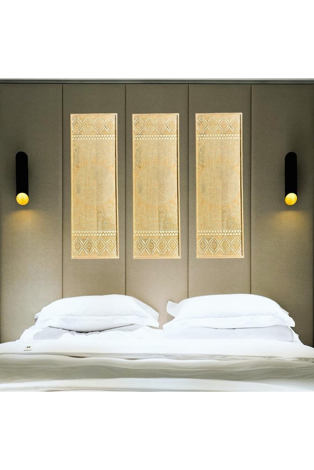 Wooden Wall Panel Gold 1 Pc Wood Panel For Wall Home Decor Wall Panels | Wall Panels For Interior Wall Decor Wood Wall Panel | Wooden Wall Decor Large Wall Panel 3D Wall Panels 92x30 cm
