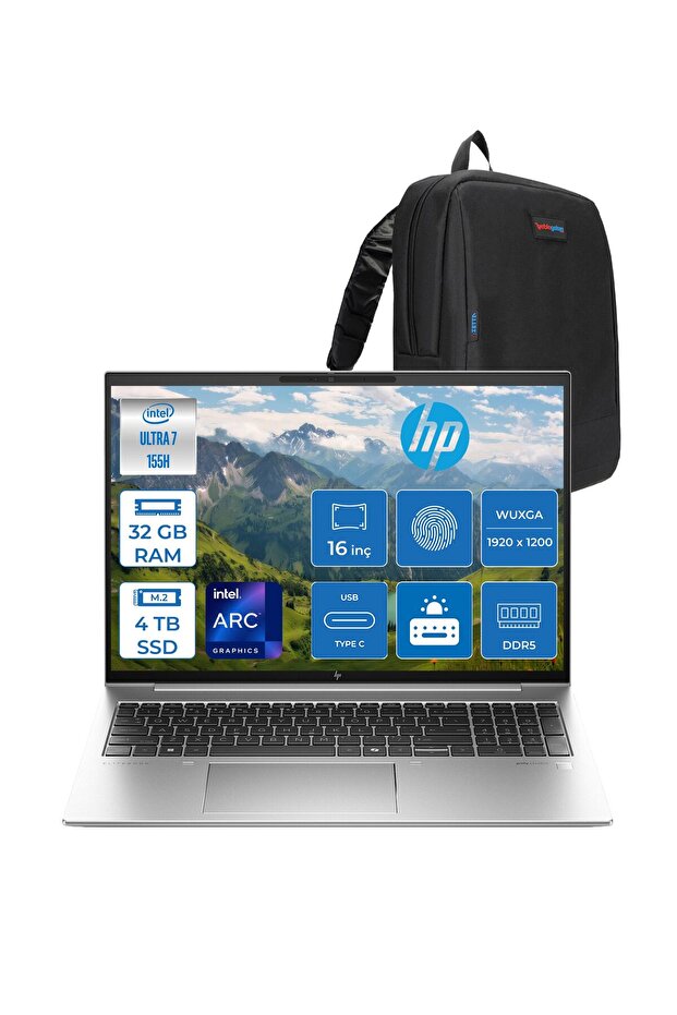 Elitebook 860 G11 Wolfpro ULTRA7-155H 32GB 4tb SSD 16'' Wuxga Freedos 9970P1ET12+ZETTAÇANTA - 1