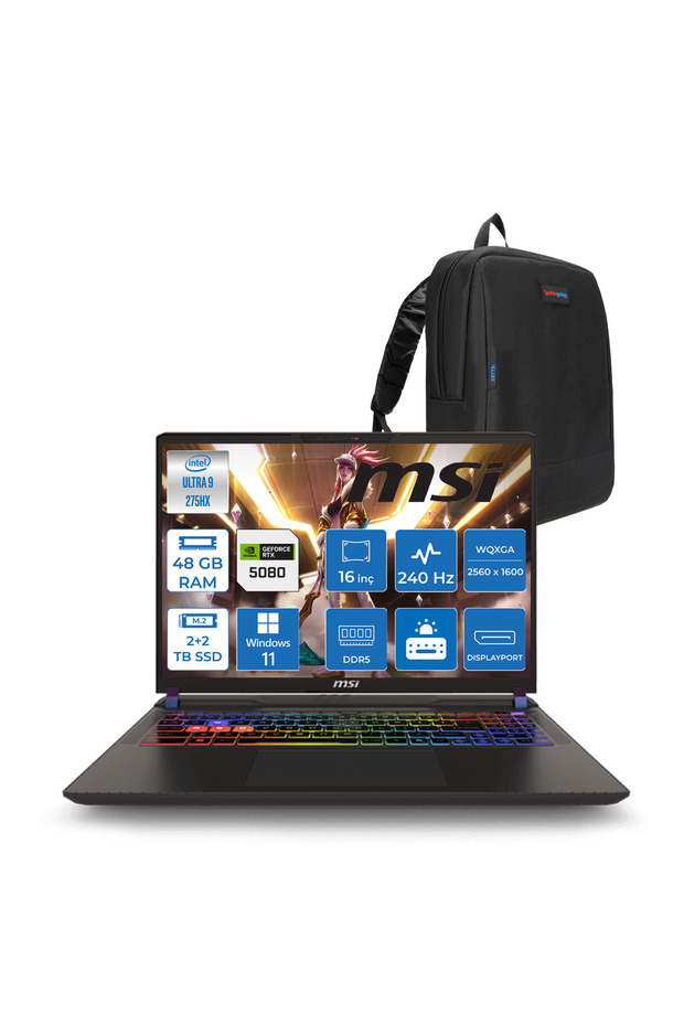 Vector 16 Hx Ultra 9 275HX 48GB 2tb Ssd+2tb SSD 16GB/RTX5080 16" W11PRO WA2XWIG090XTRW22+ZETTACNT - 1