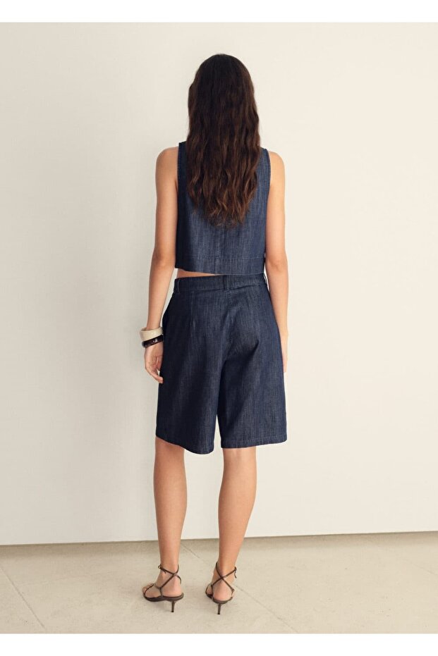 Rinse wash denim crop bluz - 4