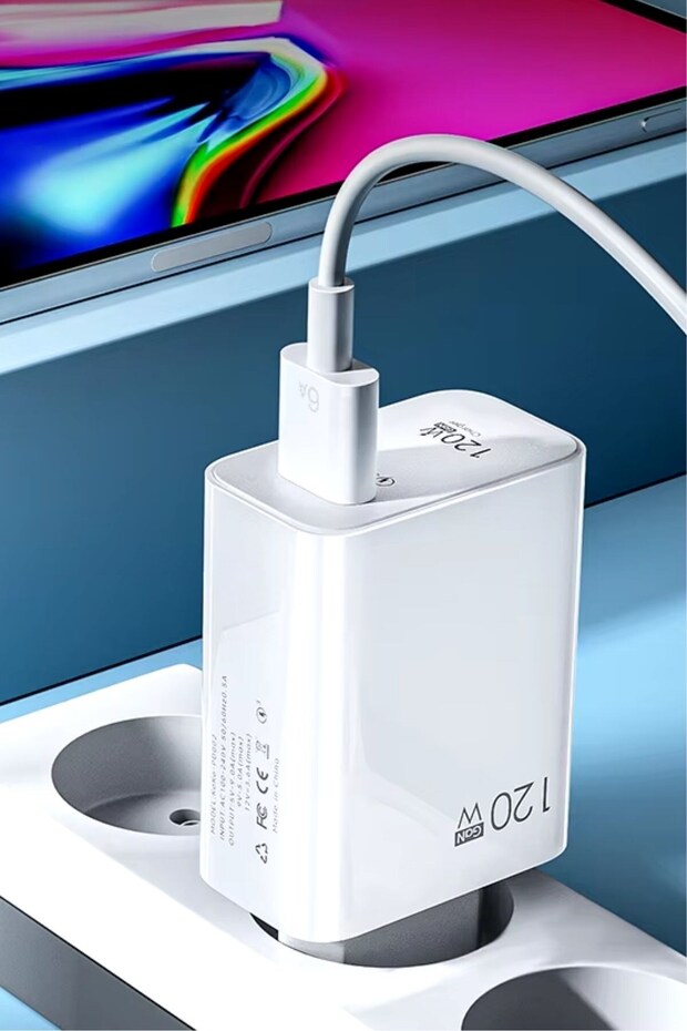 120W USB Hızlı Type C Uçlu Kablolu Şarj Aleti - 8