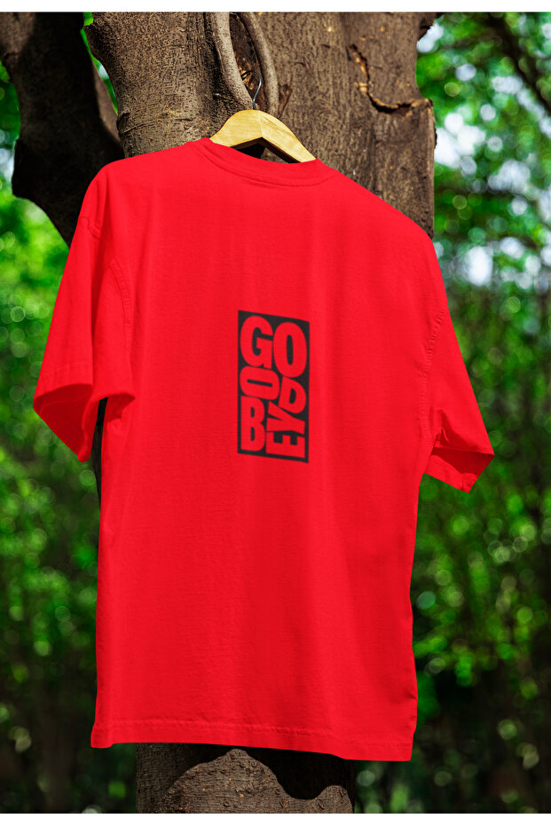 Goodbye Printed Unisex Crew Neck Cotton Oversize Short Sleeve T-Shirt
