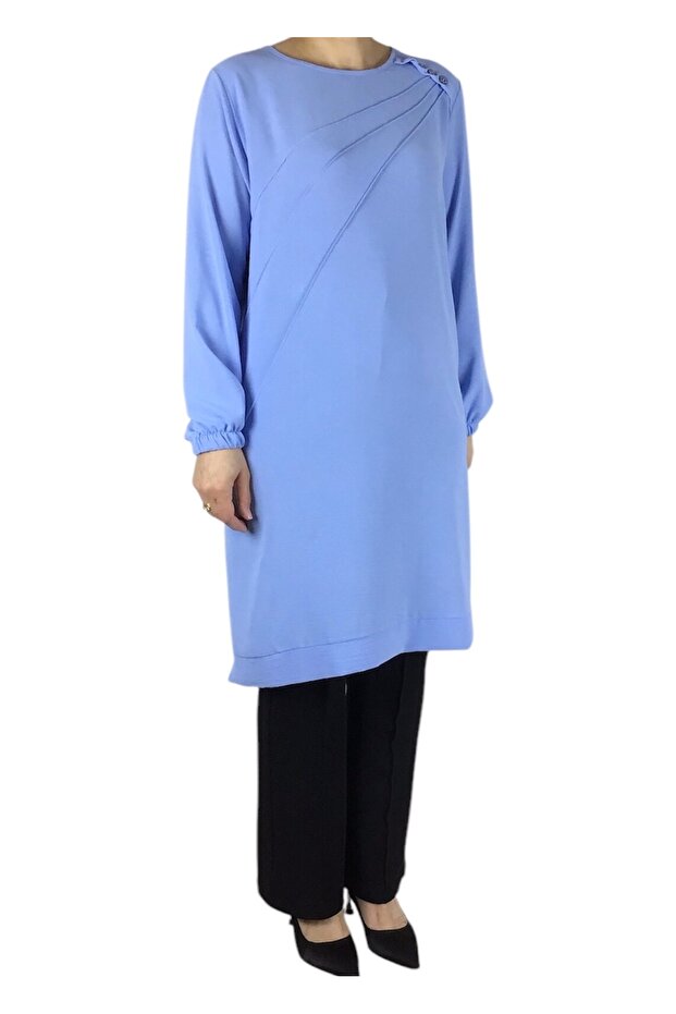 Women's Sports Tunic with Front Stitching and Button Detail