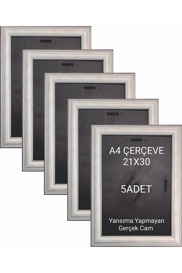5ADET A4 Çerçeve 21x30 Diploma-Sertifika Çerçevesi Masa Üstü Ayaklı-Yatay yada Dikey Asılabilir - 1
