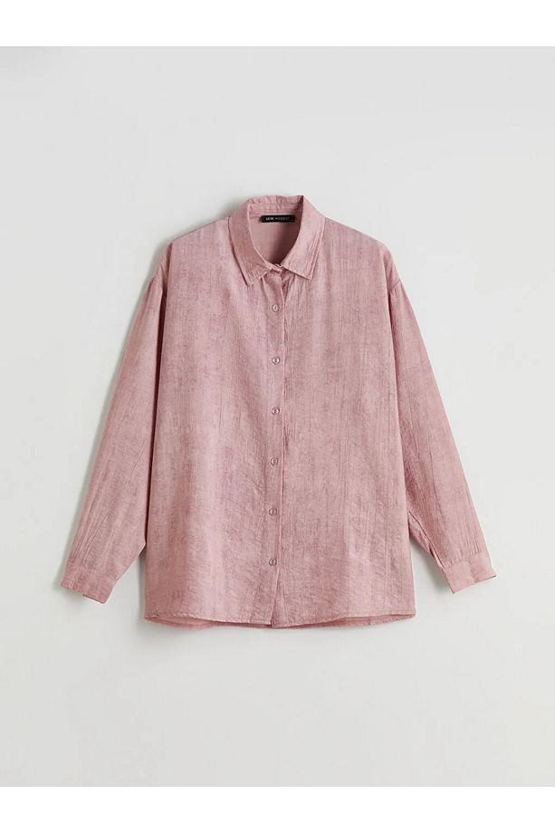 LCW Modest Pembe Dokulu Kadın Gömlek Tunik - 1